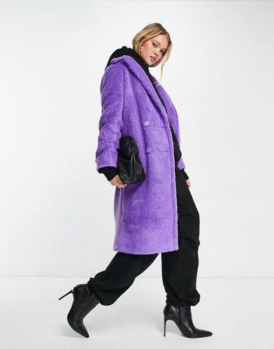 Manteau pelucheux à double boutonnage - Helene Berman - Modalova