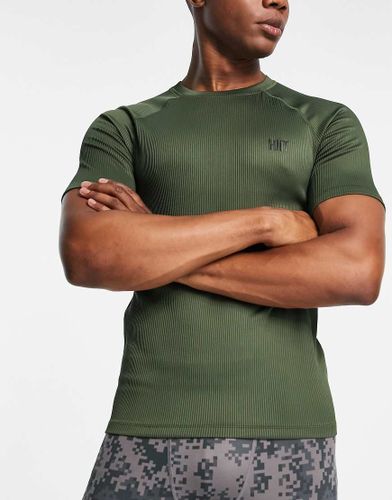 T-shirt d'entraînement côtelé - Kaki - Hiit - Modalova