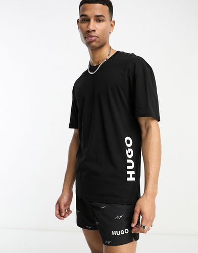 HUGO - T-shirt de plage décontracté - Noir - Hugo Red - Modalova