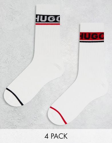 HUGO - Bodywear - Lot de 2 paires de chaussettes côtelées sportives avec logo - Hugo Red - Modalova