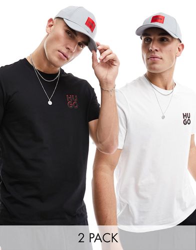 HUGO - Dimento - Lot de 2 t-shirts - Noir et blanc - Hugo Red - Modalova