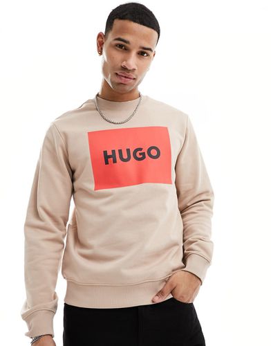 HUGO - Duragol222 - Sweat à logo encadré - Beige - Hugo Red - Modalova