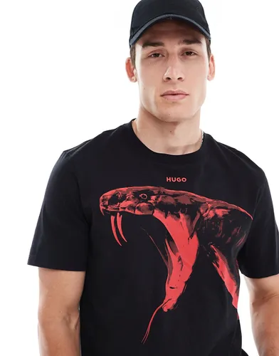 Dikobra - T-shirt à imprimé animal rouge positionné - Hugo Red - Modalova