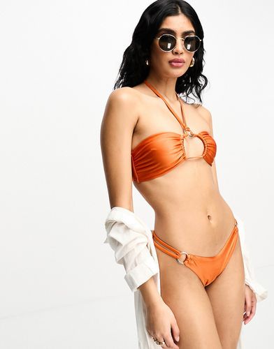 Desert - Bas de bikini échancré avec anneaux - Orange rouille - Hunkemoller - Modalova