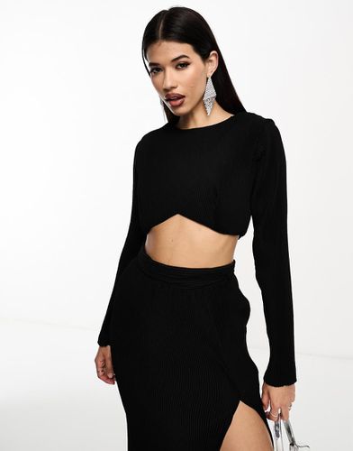 Crop top d'ensemble plissé - In The Style - Modalova