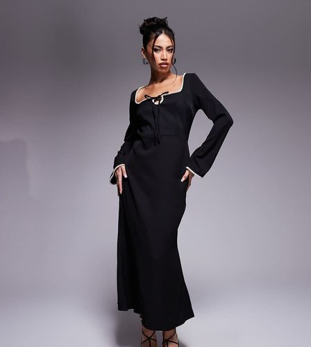 X Perrie Sian - Exclusivit - Robe longueur mollet avec bordures  perles - In The Style - Modalova