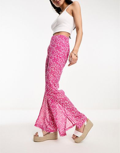 Pantalon ample à imprimé fleuri - Rose - Influence - Modalova
