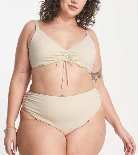 Plus - Bas de bikini scintillant à taille haute - Ivory Rose - Modalova