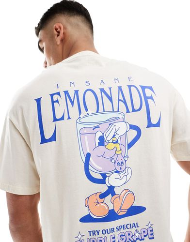 T-shirt oversize à imprimé Lemonade - Crème au beurre - Jack & Jones - Modalova