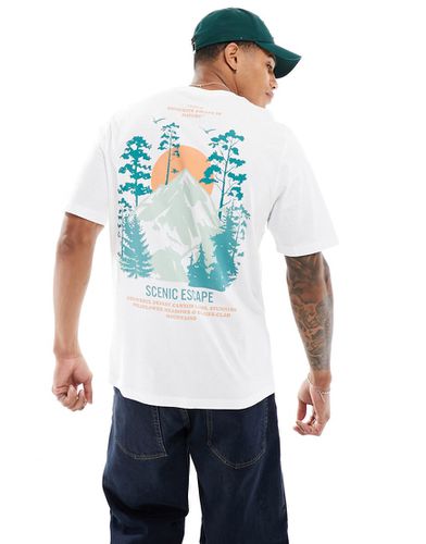 T-shirt oversize à imprimé paysage au dos - Jack & Jones - Modalova