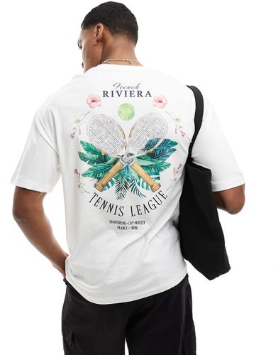 T-shirt oversize avec imprimé tennis Riviera au dos - Jack & Jones - Modalova