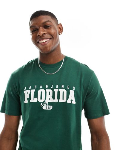 T-shirt avec imprimé Florida - Jack & Jones - Modalova
