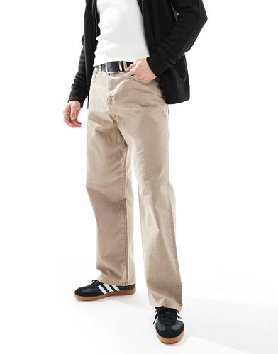 Alex - Pantalon baggy en sergé - Beige - Jack & Jones - Modalova