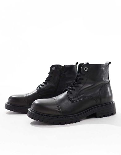 Bottines chunky en cuir à lacets - Jack & Jones - Modalova