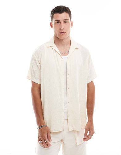 Chemise oversize en jacquard avec col à revers - Écru - Jack & Jones - Modalova