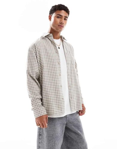 Chemise à carreaux avec ourlet droit - Beige - Jack & Jones - Modalova