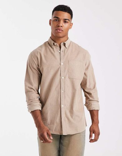 Chemise en velours ctel  poche - Beige - Jack & Jones - Modalova