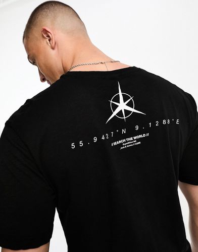 Core - T-shirt d'ensemble oversize avec imprimé navigation au dos - Jack & Jones - Modalova