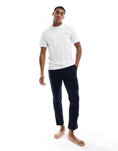 Ensemble loungewear à logo - Blanc et bleu marine - Jack & Jones - Modalova