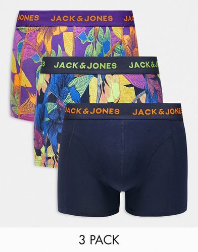 Lot de 3 boxers fleuris de couleurs vives - Jack & Jones - Modalova
