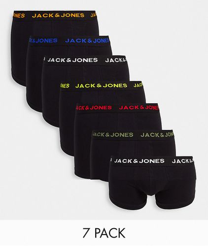 Lot de 7 boxers à bande colorée et griffée à la taille - Jack & Jones - Modalova