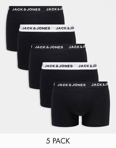 Lot de 5 boxers à ceinture griffée - et blanc - Jack & Jones - Modalova