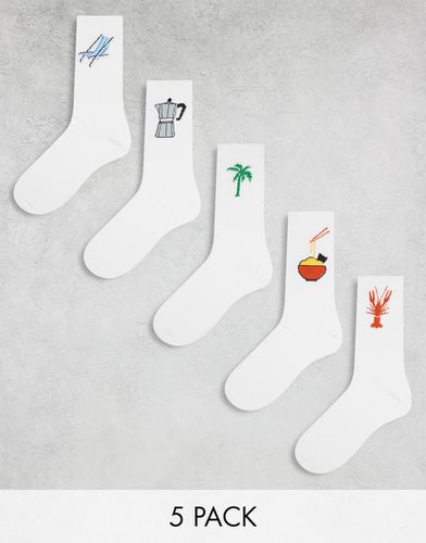 Lot de 5 paires de chaussettes à motif vacances - Jack & Jones - Modalova