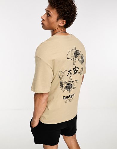 Originals - T-shirt oversize avec imprimé carpe dans le dos - Terre cuite - Jack & Jones - Modalova
