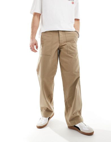 Pantalon workwear ample à chevrons - Beige - Jack & Jones - Modalova