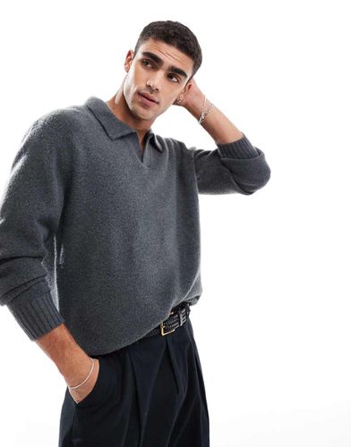 Polo oversize en maille duveteuse - foncé - Jack & Jones - Modalova