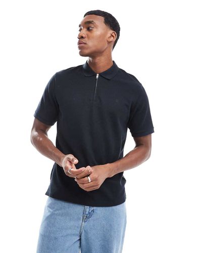 Polo zippé en tissu gaufré - Jack & Jones - Modalova