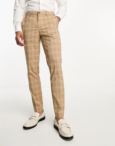 Premium - Pantalon de costume ultra slim à carreaux - Beige - Jack & Jones - Modalova