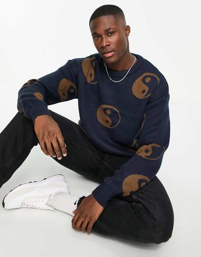 Pull oversize avec motif yin yang en jacquard - Jack & Jones - Modalova