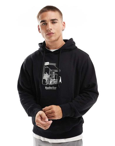 Sweat à capuche oversize avec imprimé Radio Row - Jack & Jones - Modalova