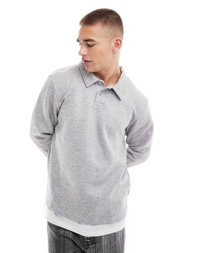 Sweat oversize à col polo - chiné - Jack & Jones - Modalova