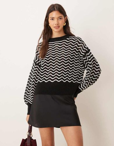 Pull à motif zig zag - et blanc - Jdy - Modalova