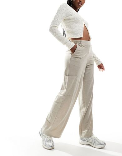 Pantalon cargo ajusté en tissu texturé - Beige - Jdy - Modalova