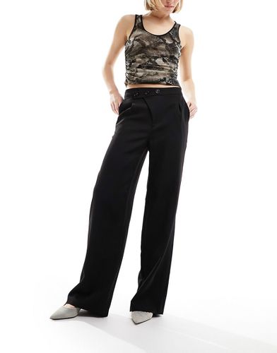 Pantalon plissé ample à détail boutonné - Jdy - Modalova