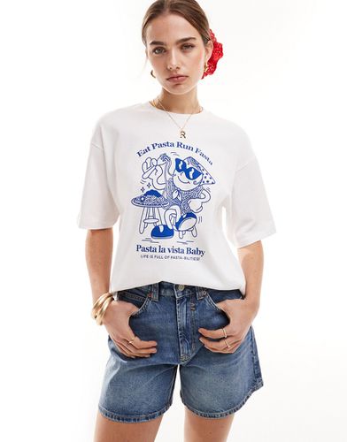T-shirt avec imprimé pâtes sur la poitrine - Jjxx - Modalova