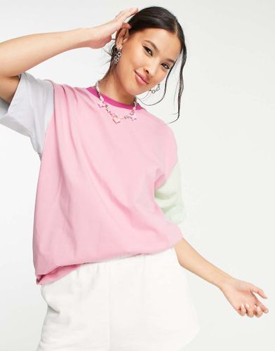 Andrea - T-shirt oversize effet color block - Pastel - Jjxx - Modalova