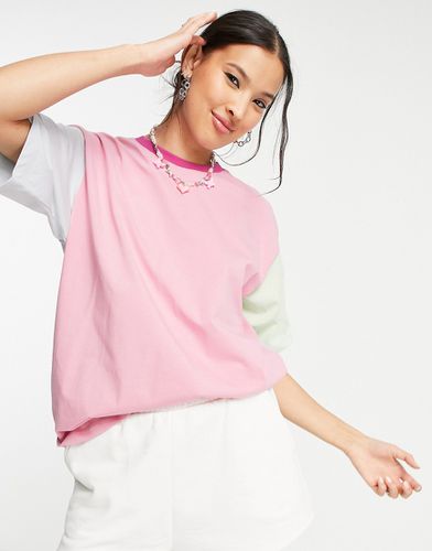 Andrea - T-shirt oversize effet color block - Pastel - Jjxx - Modalova