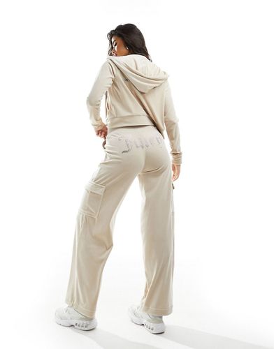 Pantalon cargo en velours orné de strass - Sable brésilien - Juicy Couture - Modalova
