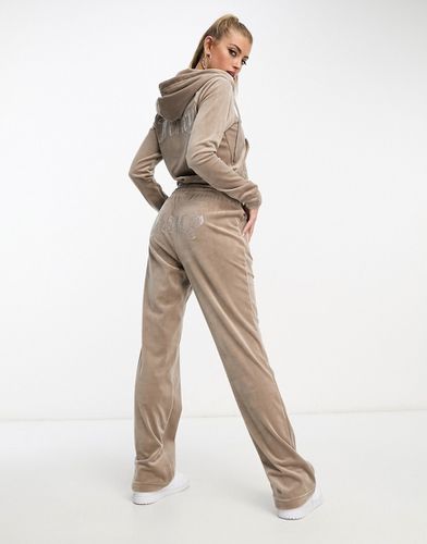 Pantalon d'ensemble de survêtement en velours - Marron - Juicy Couture - Modalova