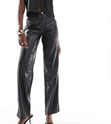 Pantalon droit en imitation cuir à taille haute - Only Tall - Modalova