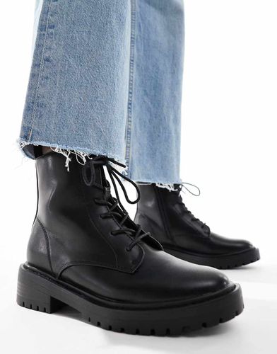 Bottines chunky imitation cuir avec lacets sur l'avant - Only - Modalova