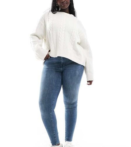 Jean skinny push-up à taille mi-haute - Bleu - Only Curve - Modalova