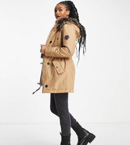 Parka à capuche en fausse fourrure - Camel - Only Petite - Modalova