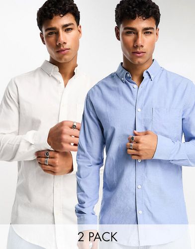 Lot de 2 chemises Oxford - Blanc et bleu - Only & Sons - Modalova