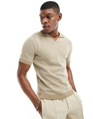 Polo en maille à manches courtes et à pois - Beige - Only & Sons - Modalova