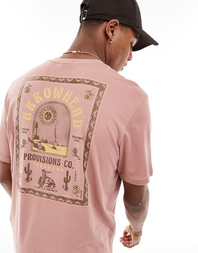 T-shirt coupe classique avec imprimé Arrowhead dans le dos - délavé - Only & Sons - Modalova